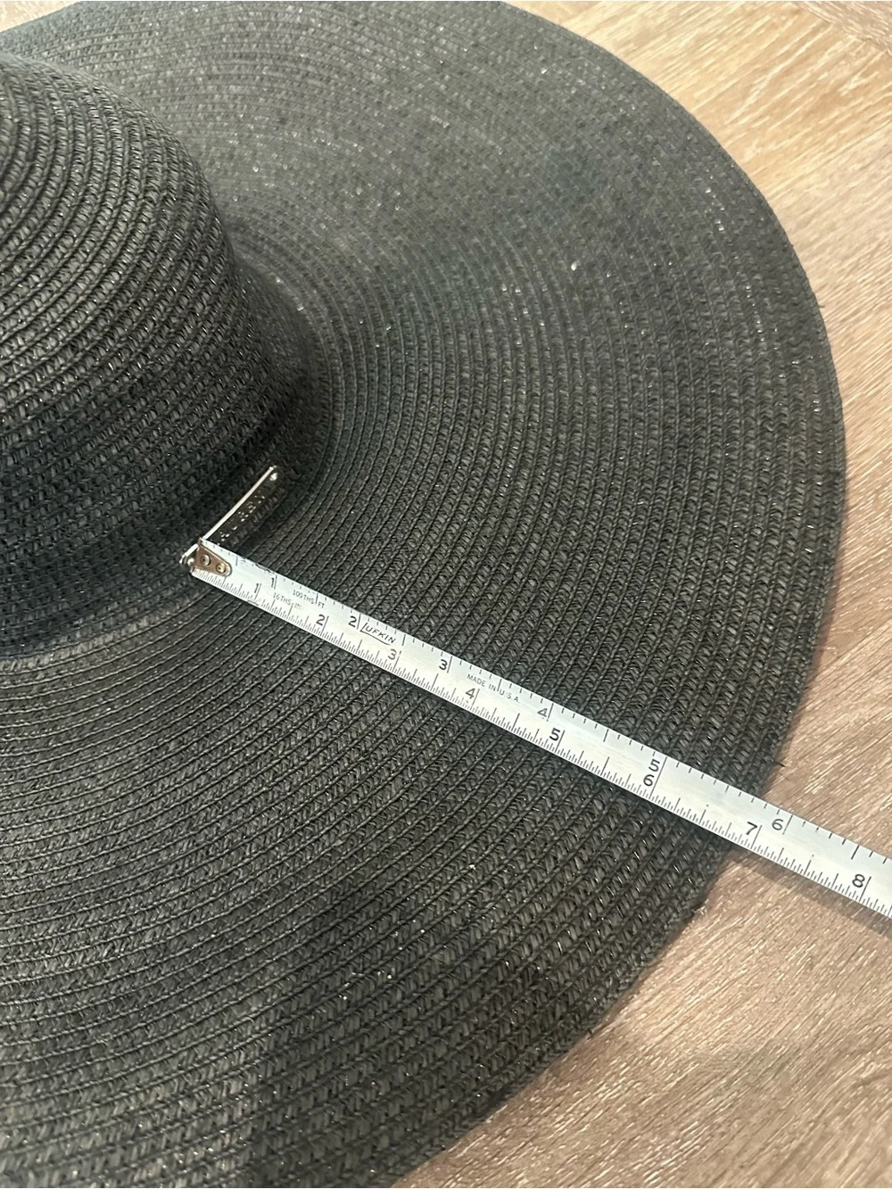 Lauren Ralph Lauren Black Wide-Brim Straw Sun Hat